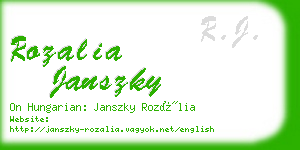 rozalia janszky business card